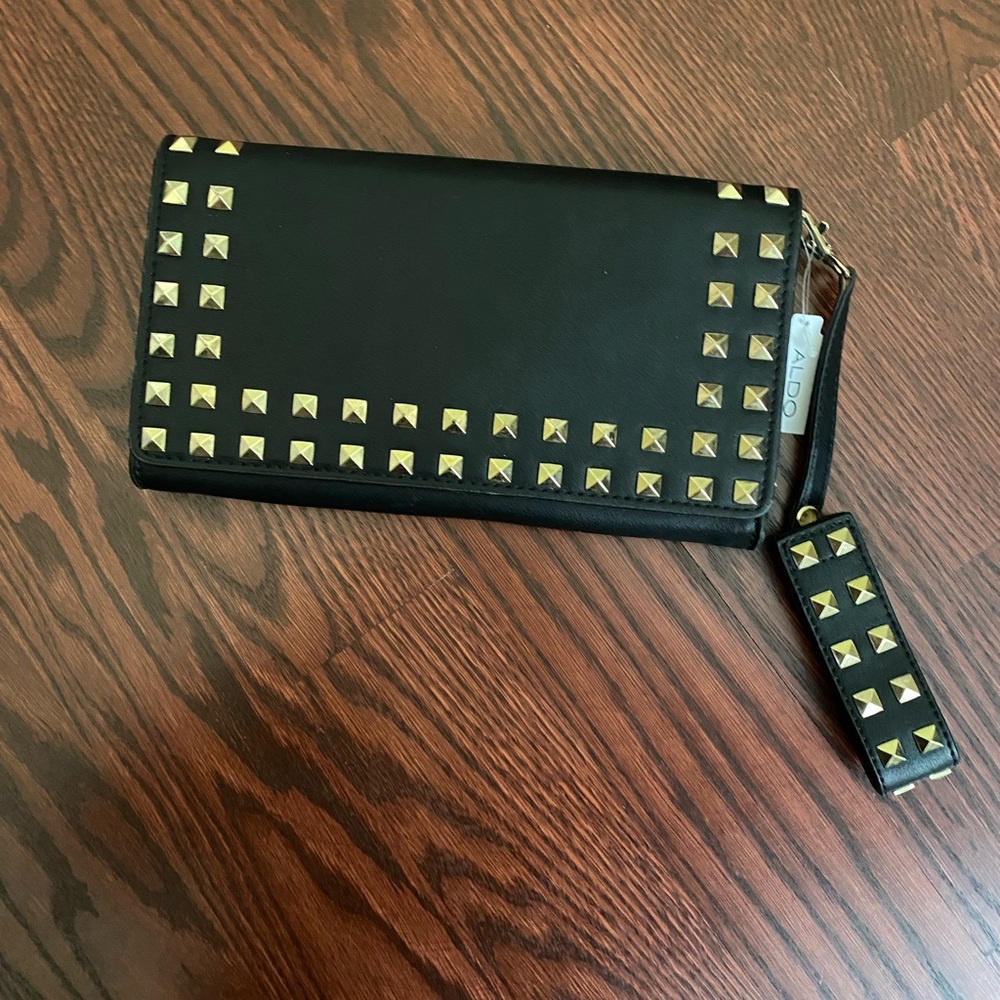 BNWT Aldo Gold studded wristlet